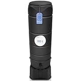 YourCasa Regentonne [CircleTower] 110L mit Standfuss, Deckel & Wasserhahn - Regenfass Frostsicher aus Kunststoff - Regenwassertonne - Regenwassertank Garten Wassertank Regensammler (Anthrazit)