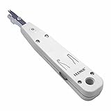 LEENUE LSA Auflegewerkzeug, LSA Plus Anlegewerkzeug Krone, Netzwerk Werkzeug für Ethernet RJ45 Netzwerkdose Cat7/Cat6/Ca6A und Telefonkabel RJ11, Datenauflegewerkzeug mit Haken und Klinge Grau