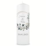 GRAVURZEILE Bedruckte Kerze - Floral Kreis - Personalisierte...