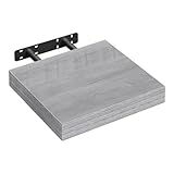 WOLTU Wandboard Wandregal CD DVD Regal Bücherregal Schweberegal Holz Board 25x22.9x3.8cm grau Eiche für Büro, Wohnzimmer, Schlafzimmer, Küche RG9365grei