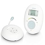 Alecto DBX120 Babyphone Audio - DECT Babyphone - sichere und störungsfreie Verbindung - Gegensprechfunktion - 5 Schlaflieder - VOX-Funktion - strahlungsarm - weiß/blau