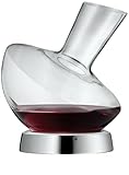 WMF Jette Weindekanter mit Edelstahl-Sockel 0,75l, Glas, Dekantierflasche für Rotwein, Weinbelüfter, pflegeleicht, formschön, edel, hochwertig,