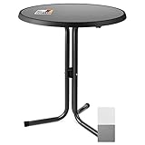 Beautissu Bistrotisch Outdoor Rund Ø 60 cm – Made in Germany Balkontisch Gartentisch Rund 70 cm hoch Anthrazit – Wetterfest Beistelltisch Stehtisch Outdoor Balkon Gartentisch Klein – Emma
