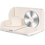 YASHE Elektrischer Faltbarer Allesschneider, 180W Brotschneidemaschine Mit 17 Cm Wellenschliffklinge, Einstellbare Schnittstärke 0–15 Mm, Für Fleisch, Käse, Brot, Gemüse