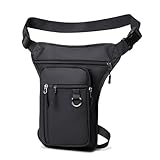 flintronic Beintasche Motorrad für Herren Damen, wasserdichte Multitaschen Beintasche mit Verstellbarem Taillen und Oberschenkelgurt für Wandern, Camping, Motorrad, Fahrrad, Angeln (Schwarz)