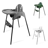 YIHAKIDS Hochstuhl Baby, 2-in-1 Kinderhochstuhl, Verstellbarer Kinderstuhl mit Tisch, Babystuhl Plastik, Kinder Essen Stuhl, Fütterungsstuhl Futterstuhl ab 6 Monate - 3 Jahre (max. 15 kg) - Dunkelgrau