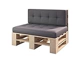 sunnypillow Palettenmöbel Gartenmöbel Set aus Holz Indoor/Outdoor Europaletten Möbel Sofa Gartensofa Bank Sessel Holztisch für Balkon Terrasse Garten | Natur Bank 120 x 80 cm Höhe : 30 cm