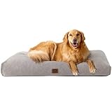 EHEYCIGA Hundebett Grosse Hunde XXL Geschredderter Memory Foam, Orthopädisches Hundekissen mit Abnehmbarem Bezug, Waschbar Hundematte rutschfest Hundematratze, Grau, 120x74x11.5cm