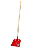 RUHR-BRILLANT Holsteiner Sandschaufel | mit Eschen-Langstiel 1300 mm gebogen | rotes Schaufelblatt 270×250 mm, gehärtet, überlappend geschweißte Dülle ¾ gehoben, Schaufel für BAU, Tiefbau, Gartenbau