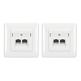 2 x Rutenbeck UAE - Cat. 6A iso Universal-Anschlussdose/Datendose LAN mit Unterputz-Abdeckung reinweiß 136112070, 2-fach RJ45, 10 Gbit/s, geschirmt