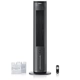 Brandson - Luftkühler mit Wasserkühlung - Preisträger 2025 - Verdunstungskühler - Luftkühler - Ventilator - mobile Klimaanlage ohne Abluftschlauch - leise - Turmventilator