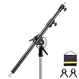 SOONPHO Auslegerarm Pro Galgen Gegengewicht 83-158cm mit Beschwerungstasche und 1/4' 3/8'.Schwarz Galgenstativ Verlängerungsgriff Arm Rostfreier Stahl für C-Stand Lichtstative Fotostudio