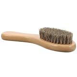 JOINPAYA Schuhbürste mit Weichen Borsten Gebogene Stiefelreinigungsbürste aus Pferdeborsten mit Ölpolierfunktion Schonende Reinigung für Schuhe Sohle und Ferse Schuhpflege für Zuhause