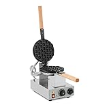 Royal Catering Bubble-Waffeleisen Waffelgerät Waffelautomat Waffle Maker RCWM-1400-B (1.415 W, Bubble-Muster, Edelstahl/Aluminium)