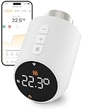 Beok Smart Heizkörperthermostat Benötigt Tuya Gateway Zigbee Thermostat, Thermostat Heizung Digital Heizungsregler Heizkörper Thermostatkopf Mit App Funktion, Kompatibel mit Alexa und Google Assistant