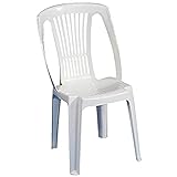 Stapelbarer Monoblock-Stuhl, ohne Armlehnen, Made in Italy, 46 x 53 x 86 cm, weiße Farbe