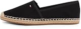 Tommy Hilfiger Damen Espadrilles Flag Canvas mit Logo, Schwarz (Black), 39