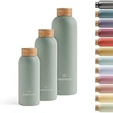 waterdrop® Steel Bottle 400ml isolierte Trinkflasche auslaufsicher | Thermosflasche 24h kalt, 12h heiß | doppelwandige Edelstahl Wasserflasche | bruchsicher | Kohlensäure geeignet