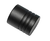 Gardinia Endstücke, Zylinder, Für Gardinenstange mit Ø 16 mm, Metall, Schwarz-matt, 2 Stück