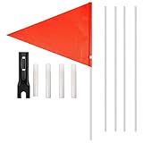 Kid Bike Flags Bike Safety Flagge Kid Bike Trailer Flagge Reflektierende Kinder Fahrradflagge mit Befestigung Bnacket rot