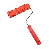 Utoolmart Home-Wand-Gummi-Farbroller, 175 mm, gemusterte Farbrolle für Wanddekoration, Rissmuster, Malwalze, EG046T Holzmaserung, Malwalze, mit rotem Kunststoffgriff, 1 Stück