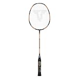 Talbot-Torro Lern-Badmintonschläger ELI Advanced, reguläre Schlägerlänge 66,5cm, Lerngriff, Iso-Kopf, ideal für Spieler ab 10 Jahren bis zu Erwachsenen, schwarz-gelb-orange, 419615