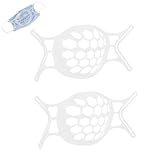 2 Stück 3D-Gesichtsmaskenhalterung, Gesichtsmaskenhalter, Mundmuffelhalterung, wiederverwendbar, waschbar, Atemmundmuffel-Stützrahmen, Maskenschutz für Abstandshalter unter der (Weiß)