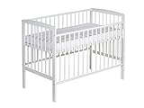 Schardt - Baby Beistellbett Micky Plus - Weiß - 60×120 CM - Stufenlos Höhenverstellbar 3in1 - inkl. Umbauseiten und Sicherheitsgurtsystem - Hervorragend für Boxspringbetten