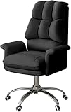 SaryEdge Chefsessel Bürostuhl Höhenverstellbar Ergonomisch PU Leder Gaming Stuhl mit Kippfunktion Schwarz (