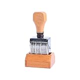 Leadigol Roller-Datumsstempel, Retro-Holzgriff, Datumsstempel mit Basis für Bastelarbeiten, Kartenherstellung, Planer, Scrapbooking