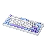 ATTACK SHARK X85 Gasket(BT5.0/2.4G/USB-C) Mechanische Tastatur mit Drehregler, 75% kabellose Gaming-Tastatur mit fünflagiger Polsterung, RGB, Hot-Swap-fähig, PBT-Tastenkappen für Win/Mac(Blau-Weiß)