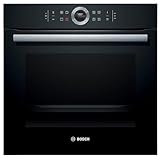 Bosch HBG675BB1 Serie 8 Einbau-Backofen, 60 x 60 cm, Made in Germany, Pyrolyse Selbstreinigung, AutoPilot 10 Automatikprogramme, 4D Heißluft Backen auf 4 Ebenen, TFT-Touchdisplay, Schnellaufheizung