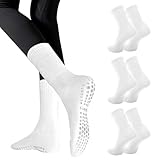 Risipu 3 Paar Stoppersocken Yoga Socken Damen,AntiRutschSocken für Pilates Barre Ballett Tanz Trampolin (DE/NL/SE/PL, Alphanumerisch, Einheitsgröße, Regular, Regular, B 3 Paar – Weiß)