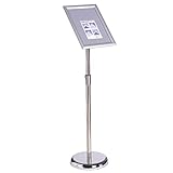 VAIIGO Infoständer Höhenverstellbar Aluminium DIN A4 Plakatständer Informationsständer Präsentationsständer Werbeständer (Silber, A4)