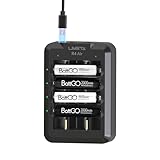 LIMETA R4Air 4+2 Bay Akku Ladegerät für AA AAA, 18650 Akku Batterie Ladegerät mit USB-C Prot, Unterstützt App Steuerung, für 18650 21700 26650 NIMH 1,5V LiIon Eneloop NICD NIZN