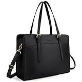 ECOSUSI Laptop Handtasche Damen Laptoptasche 15,6 Zoll Schultertaschen Shopper Damen Groß Aktentasche Leder Businesstasche Arbeitstasche Notebooktasche