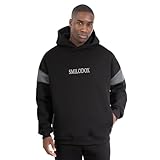 SMILODOX Hoodie Herren Jayden, Oversized Sweatshirt, Langarm Pullover Hoody - Weicher Kapuzenpullover - Bequem und Vielseitig für Sport, Streetstyle und Alltag, Größe:L, Color:Schwarz