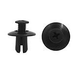 sourcing map 100Stk. Kunststoff Nieten Universal Clips Spreiznieten inner Formen Stoßstangen Verschluss Klammern Schwarz 8mm