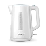 Philips Wasserkocher – 1.7 L Fassungsvermögen mit Kontrollanzeige, Pirouettenbasis, weiß (HD9318/00)