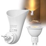 BrightArk Plug in GU10 Wandfluter Steckdosenlampe - Spotlights mit GU10 Fassung, Steckdose Lampe mit Stecker, Indirekte Wandbeleuchtung Innen, Kleine Nachttischlampe (mit LED GU10 Warme Licht Lampe)