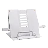Chingde Buchhalter Leseständer, Buchhalter Bett, Notenständer Tisch, Buchhalter Bett, Verstellbarer, Gefalteter Kochbuchhalter für Küche, Schule und Büro, Leseablage für Kinder, Weiß