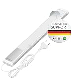 Oktaplex Riva Unterbauleuchte Küche LED flach warmweiß 40cm 435lm Küchenlicht mit Schalter 6W 230V Unterschrank Beleuchtung silber