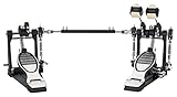 XDrum Fußmaschine Pro Doppel (2 Pedale, Doppelkettenzug, 4 Side Beater, zusätzliche Beateraufnahme links, ideal auch für Drumsets mit 2 Bass Drums)