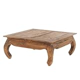 DESIGN DELIGHTS OPIUMTISCH East 80' | 80x80x36 cm (BxTxH), Mahagoni massiv | Beistelltisch aus Massivholz, Couchtisch | Farbe: 01 Natur-Vintage