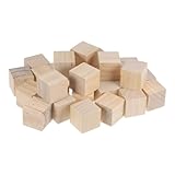 sourcing map Holzblöcke für Bastelarbeiten, 25 Stück 1 3/8 Zoll Unvollendete Holzwürfel Kiefernholz Quadratblock für DIY Bastelprojekte