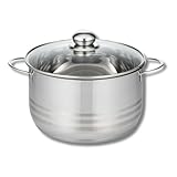 ELO 2222026 Kochtopf Edelstahl, Induktion, 20 cm, Glasdeckel, Grau