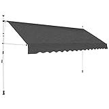 vidaXL Markise Einziehbar 400cm Balkonmarkise Klemmmarkise Sonnenschutz Garten