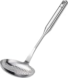 Fissler Essential/Edelstahl-Schaumlöffel (35 cm) große Siebkelle, Abseih-Löffel mit Aufhänge-Öse, Spülmaschinen-geeignet