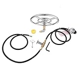 DRELD Propangas Feuerstelle Set Brenner Ring Kit 12 Zoll Gas Feuerstelle Kit Gasringbrenner Installationskit aus Edelstahl 304 für Firebowl Gasgrill Brennerring Gaskocher