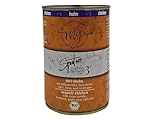 My Nassfutter Bio-Huhn mit Bio Süßkartoffel, Bio Rote Beete, Bio Apfel und Bio Birne 410g Dose mÿ Hundefutter ohne Konservierungsstoffe, künstliche Aromastoffe und Farbstoffe & Lockstoffe